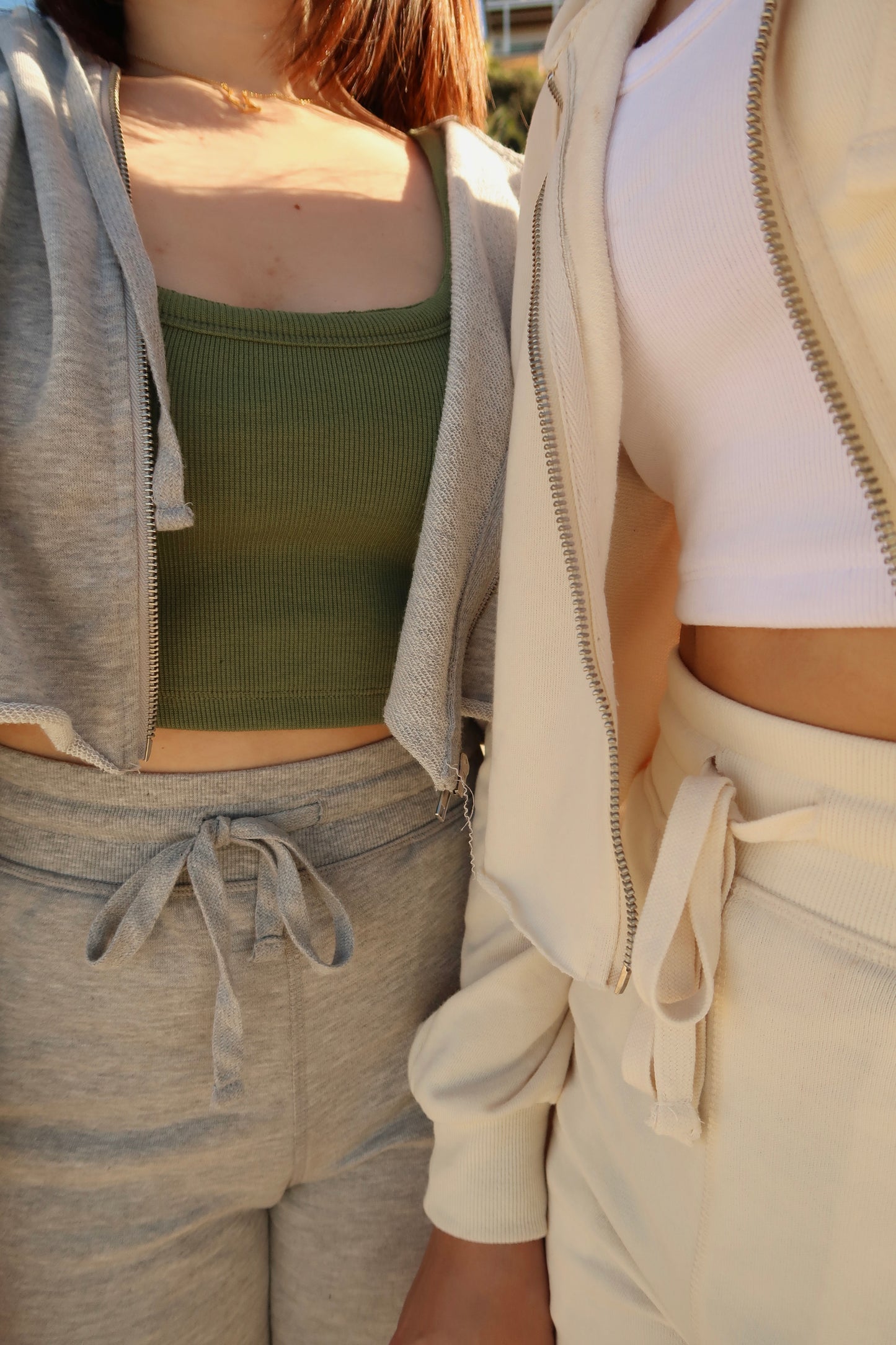 Off-Duty Crop Zip